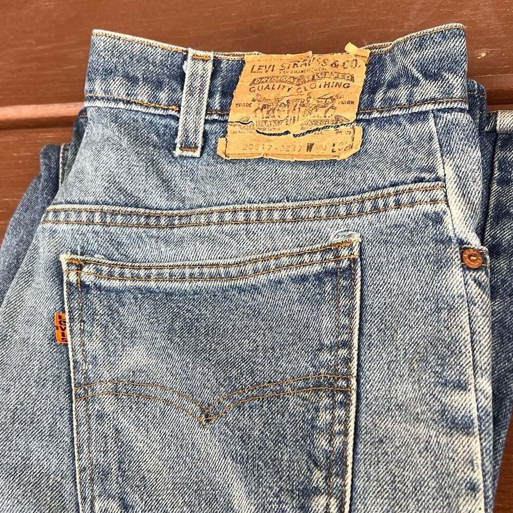 Vintage 1985 Levi's Orange Tab Straight Leg Jeans Size 33x32 Blue Denim